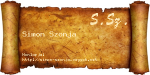 Simon Szonja névjegykártya